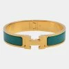 Hermes Clic H Malachite Narrow Bracelet 18cm For Women -Deals Hermes Store luxury women hermes used accessories p632592 001