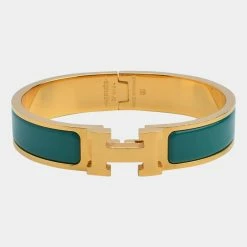 Hermes Clic H Malachite Narrow Bracelet 18cm For Women