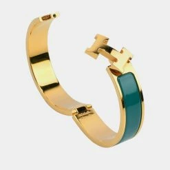 Hermes Clic H Malachite Narrow Bracelet 18cm For Women -Deals Hermes Store luxury women hermes used accessories p632592 005