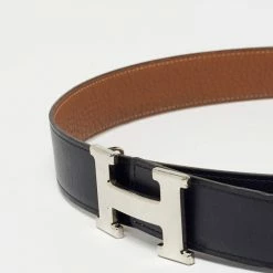 Hermes Black/Gold Box And Togo Leather H Buckle Reversible Belt 85CM For Women -Deals Hermes Store luxury women hermes used accessories p635569 1651683669 002