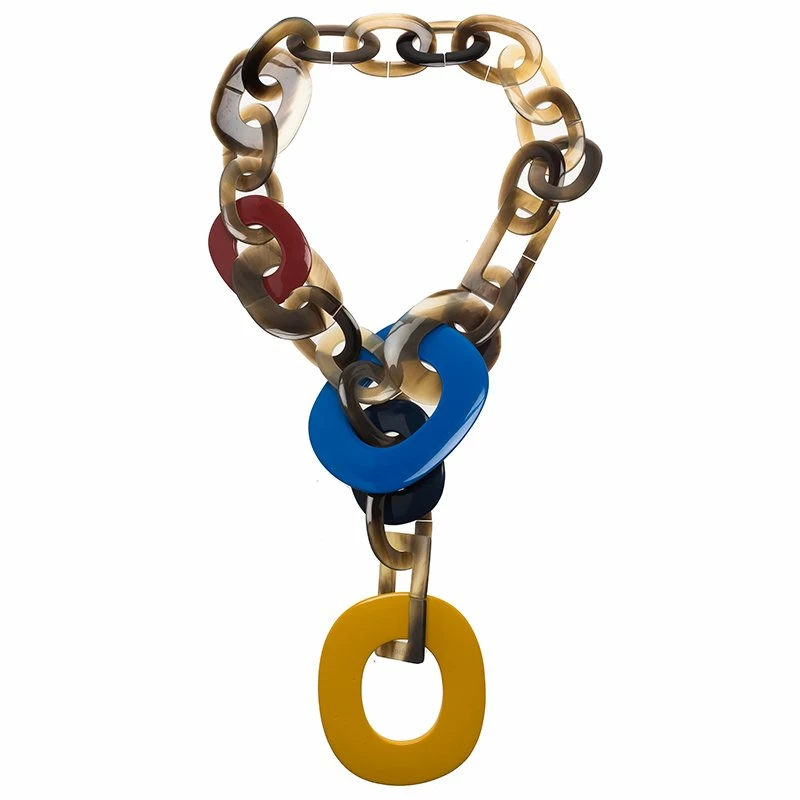 Hermes Duncan Buffalo Horn And Lacquered Wood Necklace For Women 3 Hermes Duncan Buffalo Horn And Lacquered Wood Necklace For Women