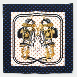 Hermes Hermès Black & White Brides De Gala Silk Scarf For Women