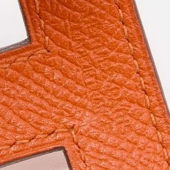 Hermes Hermès Orange Epsom Leather Ano Cuff Bracelet For Women -Deals Hermes Store luxury women hermes used accessories p639882 002