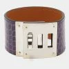 Hermes Hermès Purple Alligator Leather Kelly Dog Bracelet For Women