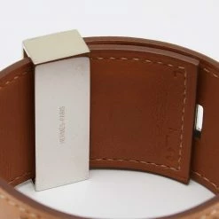 Hermes Hermès Cream Leather Palladium Plated Collier De Chien Bracelet For Women -Deals Hermes Store luxury women hermes used accessories p641246 005