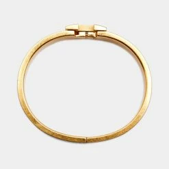 Hermes Clic H Gold Plate Orange Enamel Cuff Bracelet PM For Women -Deals Hermes Store luxury women hermes used accessories p641283 005