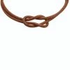 Hermes Brown Leather Choker Necklace For Women