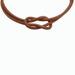 Hermes Brown Leather Choker Necklace For Women