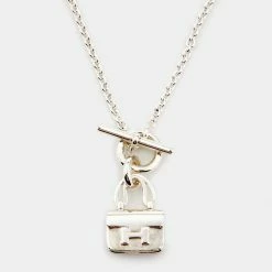 Hermes Hermès Sterling Silver Amulettes Constance Pendant Toggle Necklace For Women