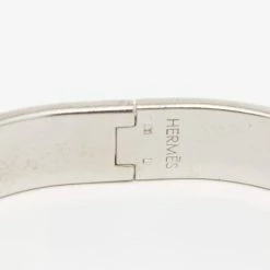 Hermes Clic H White Enamel Palladium Plated Metal Bracelet For Women -Deals Hermes Store luxury women hermes used accessories p646592 002