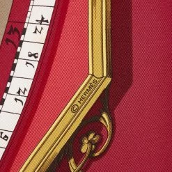 Hermes Red Dies Et Hore Silk Square Scarf For Women -Deals Hermes Store luxury women hermes used accessories p64758 003