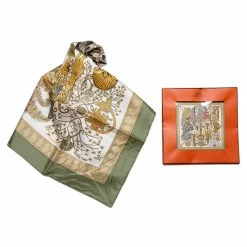 Hermes Green Les Legendes De L'Arbre Silk Square Scarf For Women -Deals Hermes Store luxury women hermes used accessories p64778 0005