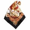 Hermes Black And Red Au Dela Des Cinq Mers Silk Square Scarf For Women -Deals Hermes Store luxury women hermes used accessories p64780 001