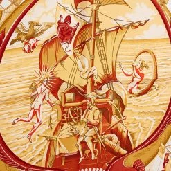 Hermes Black And Red Au Dela Des Cinq Mers Silk Square Scarf For Women -Deals Hermes Store luxury women hermes used accessories p64780 003