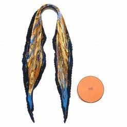 Hermes Blue Soleil De Soie Plisse Scarf For Women -Deals Hermes Store luxury women hermes used accessories p64781 0005