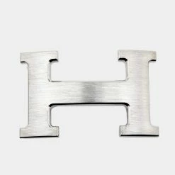 Hermes Hermès Brushed Palladium Plated H Belt Buckle For Women
