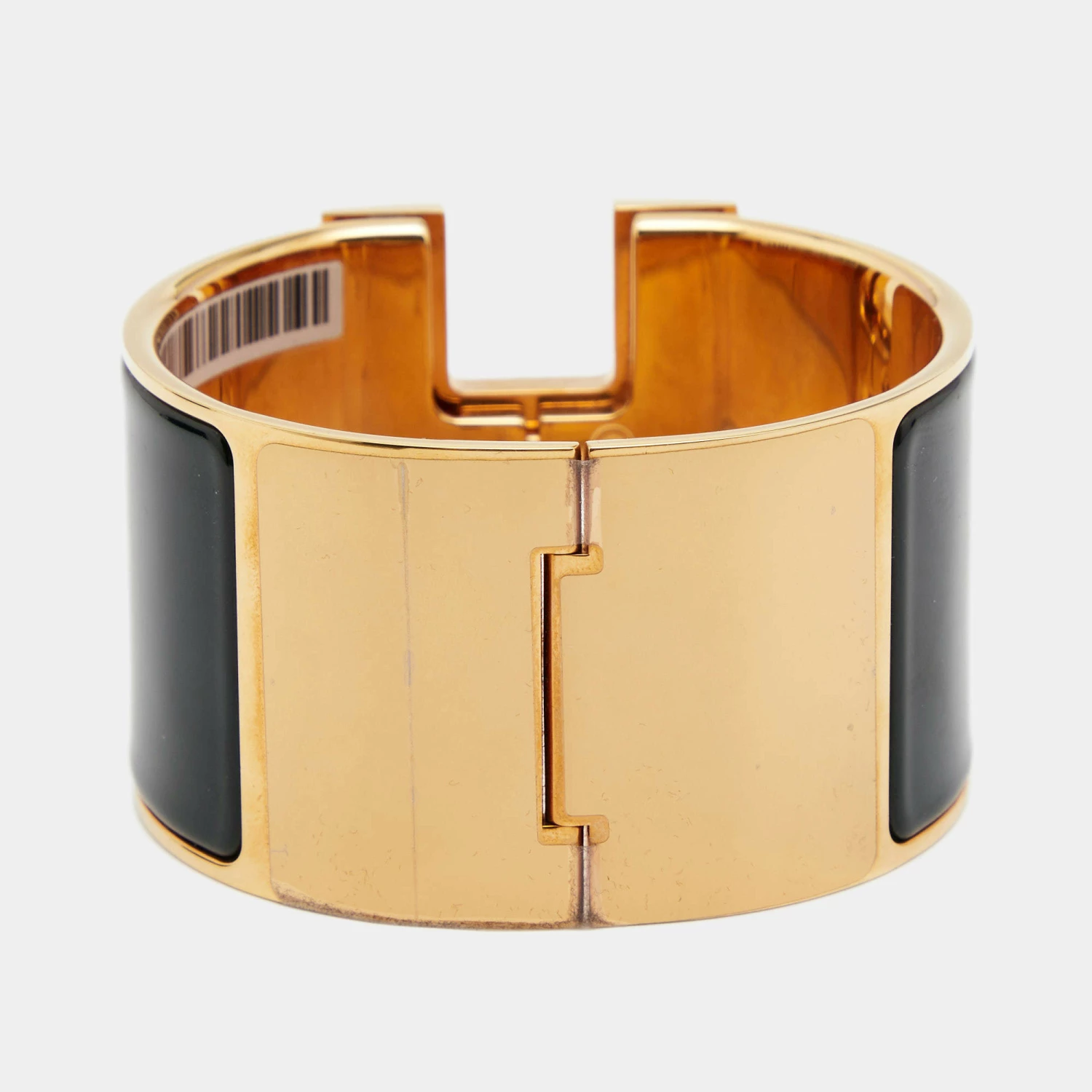Hermes Hermès Clic Clac H Black Enamel Gold Tone Metal Extra Wide Bracelet For Women 5 Hermes Hermès Clic Clac H Black Enamel Gold Tone Metal Extra Wide Bracelet For Women - Image 3