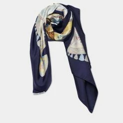 Hermes Hermès Blue Cavaliers Peuls Silk Scarf For Women 9 Hermes Hermès Blue Cavaliers Peuls Silk Scarf For Women -Deals Hermes Store luxury women hermes used accessories p656036 002