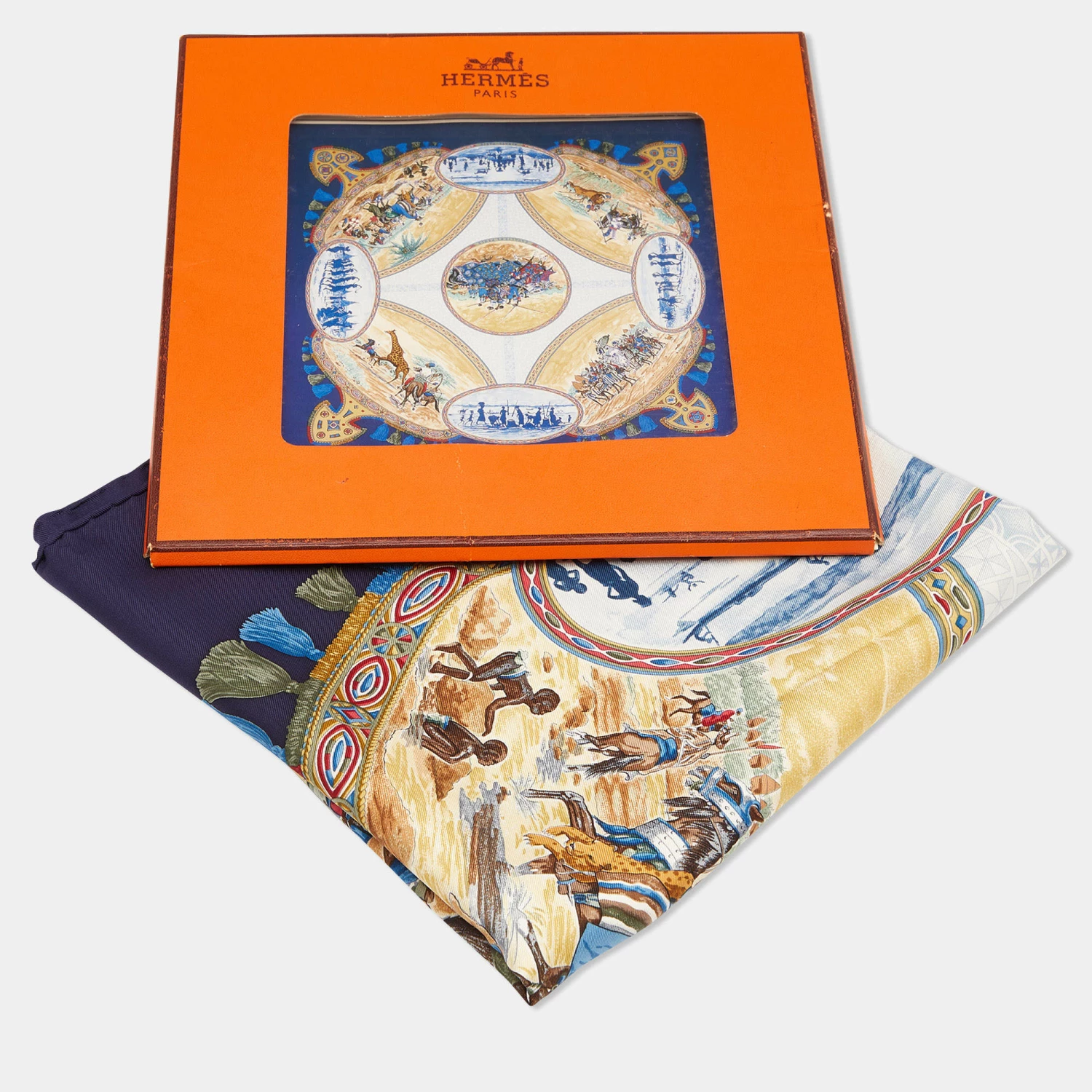 Hermes Hermès Blue Cavaliers Peuls Silk Scarf For Women 8 Hermes Hermès Blue Cavaliers Peuls Silk Scarf For Women - Image 6