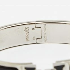 Hermes Hermès Clic H Black Enamel Palladium Plated Narrow Bracelet For Women -Deals Hermes Store luxury women hermes used accessories p656656 004