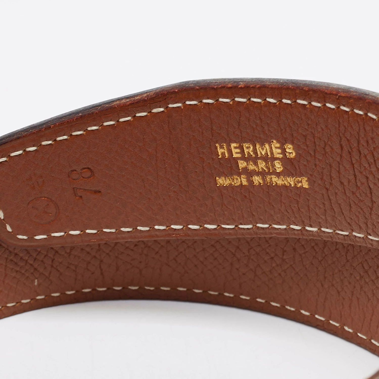 Hermes Black/Gold Courchevel And Box Leather H Hippique Reversible Belt 78CM For Women 9 Hermes Black/Gold Courchevel And Box Leather H Hippique Reversible Belt 78CM For Women - Image 7