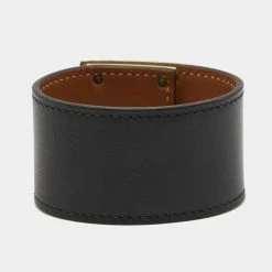 Hermes Hermès Kelly Dog Black Leather Gold Plated Bracelet For Women -Deals Hermes Store luxury women hermes used accessories p660872 003
