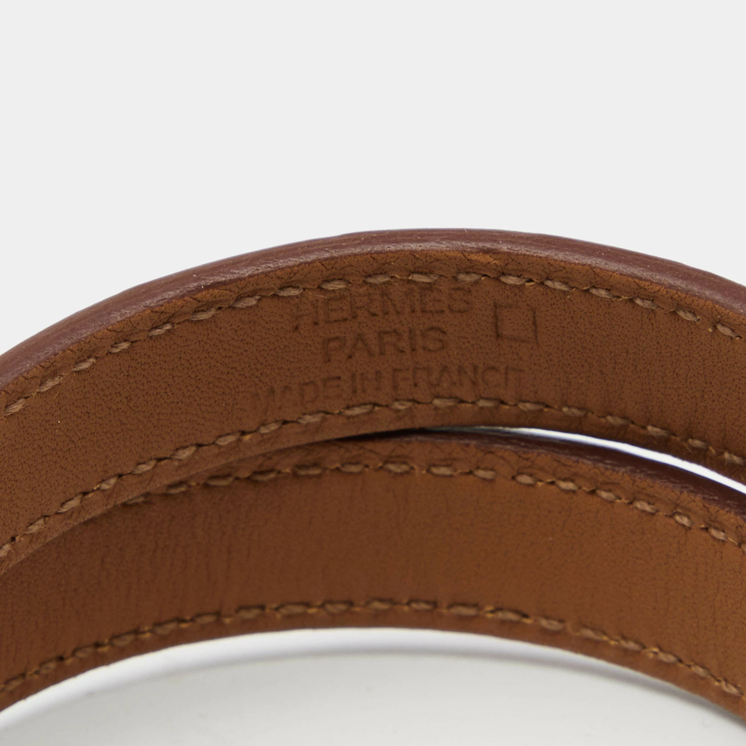 Hermes Kelly Double Tour Orange Alligator Leather Silver Tone Wrap Bracelet S For Women 6 Hermes Kelly Double Tour Orange Alligator Leather Silver Tone Wrap Bracelet S For Women - Image 4