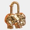 Hermes Gold Elephant Cadena Lock Charm For Women -Deals Hermes Store luxury women hermes used accessories p667762 007