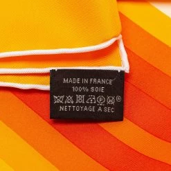 Hermes Hermès Orange Brides De Gala Shadow Silk Scarf For Women -Deals Hermes Store luxury women hermes used accessories p669234 001