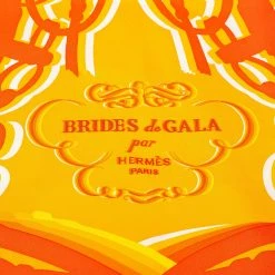 Hermes Hermès Orange Brides De Gala Shadow Silk Scarf For Women -Deals Hermes Store luxury women hermes used accessories p669234 005