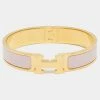Hermes Clic H Nude Pink Enamel Gold Plated Narrow Bracelet PM For Women 1 Hermes Clic H Nude Pink Enamel Gold Plated Narrow Bracelet PM For Women -Deals Hermes Store luxury women hermes used accessories p669296 001