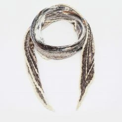 Hermes Hermès Ivory Sous Le Cedre Silk Plisse Scarf For Women