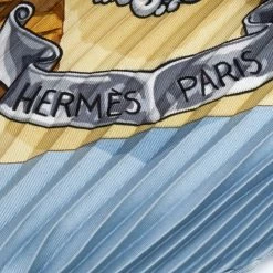 Hermes Hermès Blue Au Plus Dru Silk Plisse Scarf For Women -Deals Hermes Store luxury women hermes used accessories p669418 003