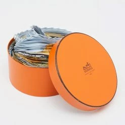 Hermes Hermès Blue Au Plus Dru Silk Plisse Scarf For Women -Deals Hermes Store luxury women hermes used accessories p669418 004