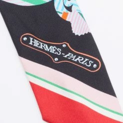 Hermes Hermès Black Cavalcadour Silk Twilly For Women 10 Hermes Hermès Black Cavalcadour Silk Twilly For Women -Deals Hermes Store luxury women hermes used accessories p669422 002