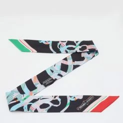 Hermes Hermès Black Cavalcadour Silk Twilly For Women 8 Hermes Hermès Black Cavalcadour Silk Twilly For Women -Deals Hermes Store luxury women hermes used accessories p669422 005