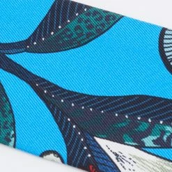 Hermes Hermès Blue Tree Of Song Silk Twilly For Women -Deals Hermes Store luxury women hermes used accessories p669430 002