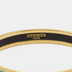 Hermes Multi Color Enamel Gold Tone Metal Bangle Bracelet For Women -Deals Hermes Store luxury women hermes used accessories p669613 002