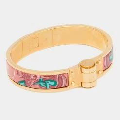 Hermes Hermès Pink Brides De Gala Enamel Narrow Hinged Bracelet For Women 11 Hermes Hermès Pink Brides De Gala Enamel Narrow Hinged Bracelet For Women -Deals Hermes Store luxury women hermes used accessories p670113 003
