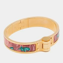 Hermes Hermès Pink Brides De Gala Enamel Narrow Hinged Bracelet For Women 14 Hermes Hermès Pink Brides De Gala Enamel Narrow Hinged Bracelet For Women -Deals Hermes Store luxury women hermes used accessories p670113 007