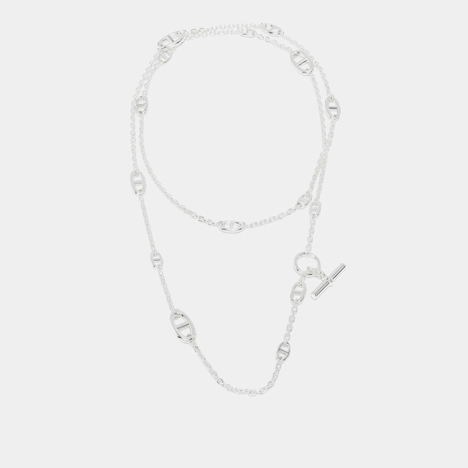 Hermes Hermès Sterling Silver Farandole Toggle Long Necklace For Women 3 Hermes Hermès Sterling Silver Farandole Toggle Long Necklace For Women