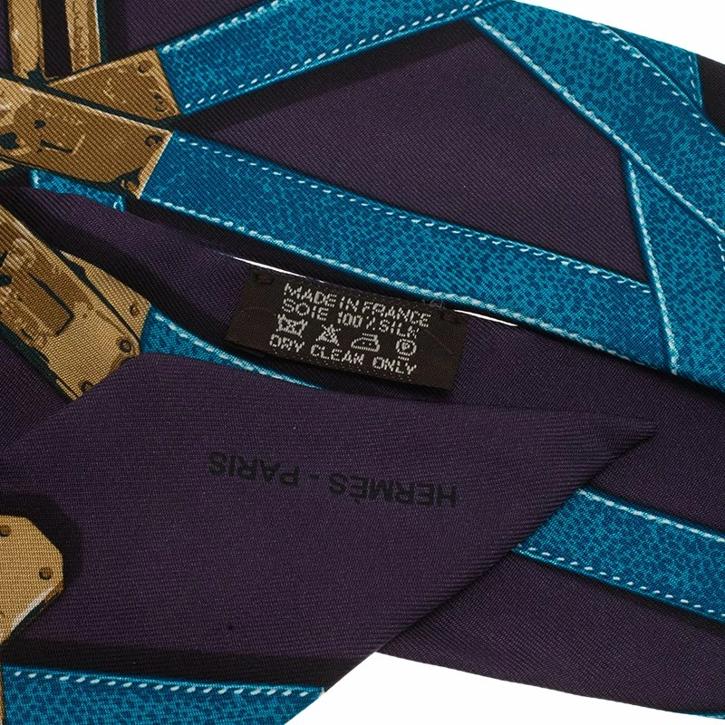 Hermes Purple And Blue Kelly Silk Neck Scarf For Women 7 Hermes Purple And Blue Kelly Silk Neck Scarf For Women - Image 5