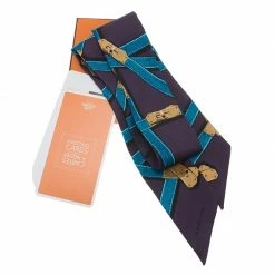 Hermes Purple And Blue Kelly Silk Neck Scarf For Women 13 Hermes Purple And Blue Kelly Silk Neck Scarf For Women -Deals Hermes Store luxury women hermes used accessories p67726 006
