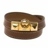 Hermes Rivale Double Tour Brown Leather Gold Tone Bracelet XS For Women 1 Hermes Rivale Double Tour Brown Leather Gold Tone Bracelet XS For Women -Deals Hermes Store luxury women hermes used accessories p67896 001