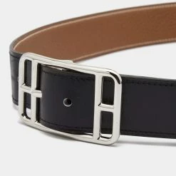 Hermes Black/Gold Box And Togo Leather Cape Cod Reversible Belt 85CM For Men -Deals Hermes Store luxury women hermes used accessories p679557 004