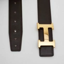 Hermes Orange/Chocolat Togo And Box Leather H Buckle Reversible Belt 75CM For Women -Deals Hermes Store luxury women hermes used accessories p680832 005