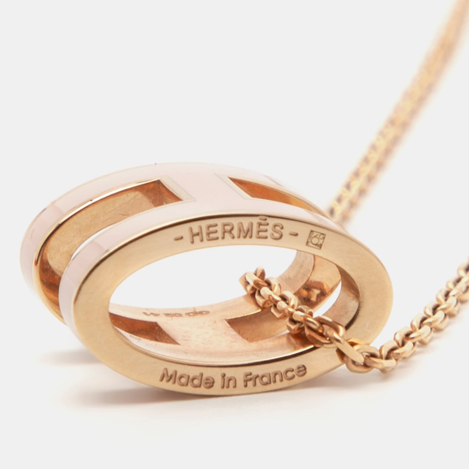 Hermes Hermès Pop H Pink Enamel Gold Tone Pendant Necklace For Women 6 Hermes Hermès Pop H Pink Enamel Gold Tone Pendant Necklace For Women - Image 4