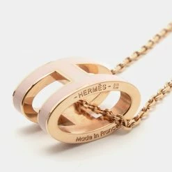 Hermes Hermès Pop H Pink Enamel Gold Tone Pendant Necklace For Women 13 Hermes Hermès Pop H Pink Enamel Gold Tone Pendant Necklace For Women -Deals Hermes Store luxury women hermes used accessories p684516 006