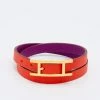 Hermes Hermès Behapi Orange & Purple Leather Double Tour Reversible Bracelet XS For Women 1 Hermes Hermès Behapi Orange & Purple Leather Double Tour Reversible Bracelet XS For Women -Deals Hermes Store luxury women hermes used accessories p690140 007