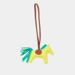 Hermes Hermès Lime/Menthe/Fauve Milo Lambskin GriGri Rodeo Bag Charm PM For Women